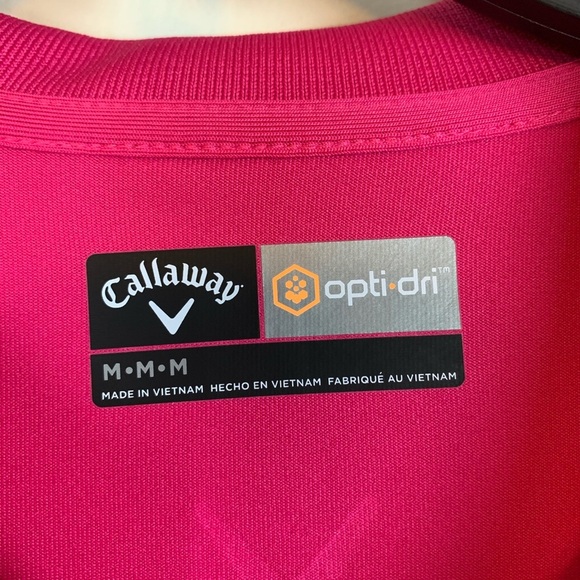 Callaway Men’s Opti Dri Pink Golf Shirt - M - Picture 5 of 9